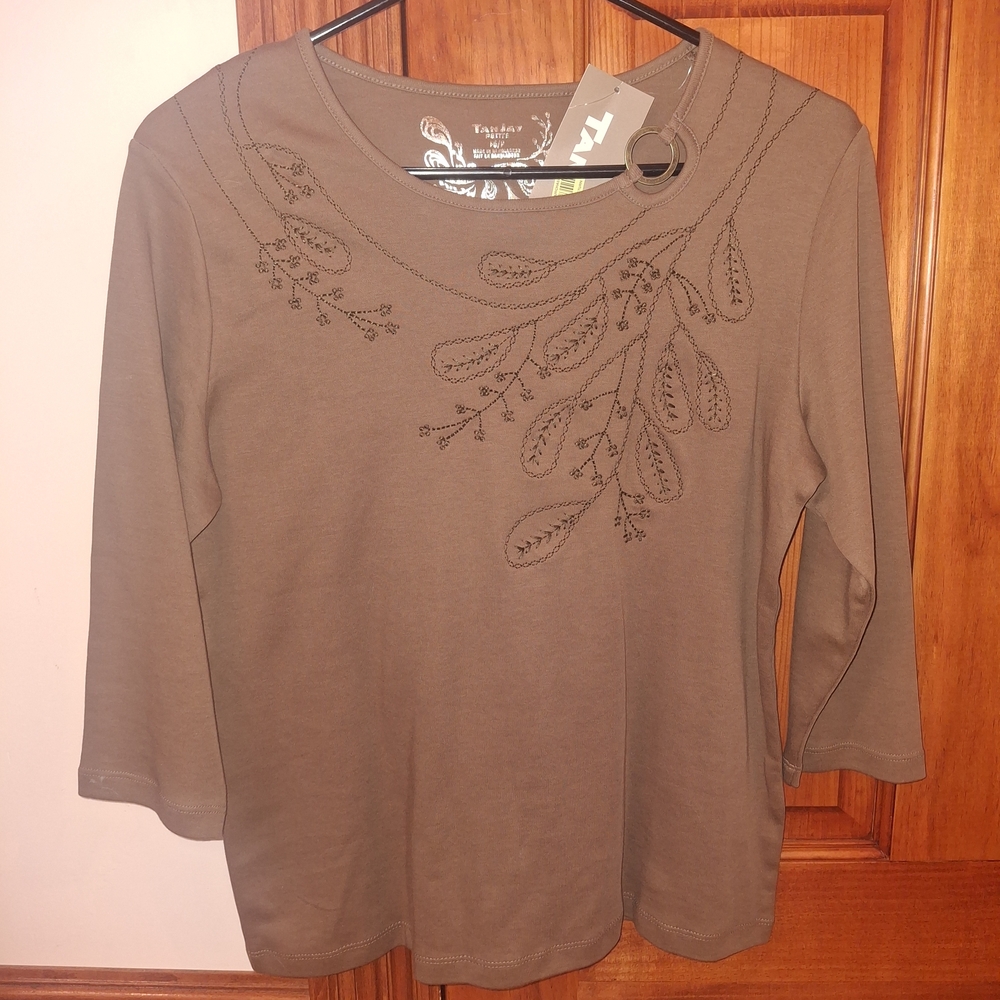 TanJay Brown Long Sleeve Tee Top